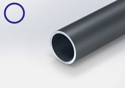 Aluminium buis antraciet bij ALUMINIUMvakman - ronde alu buisprofielen - van 100 t/m 2950 mm op maat - hoogwaardige antraciet coating - in RAL 7016 of 7021!