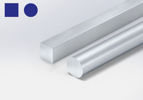 Aluminium stafmateriaal op maat bij ALUMINIUMvakman - gerichte collectie alu stafmateriaal - rond & vierkant - altijd op maat, voordelig online & snel in huis!