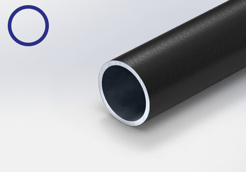 Buis zwart gecoat bij ALUMINIUMvakman.nl - voor binnen & buiten - Collectie zwarte buizen (buisprofiel) - lengte op maat, in RAL 9004 of 9005 - voordelig online