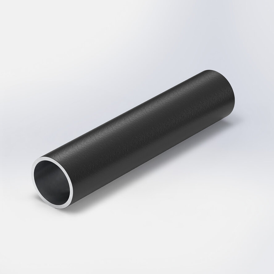 Zwarte aluminium buis - Ø 40x3 mm - zwart gecoat in RAL 9004 of 9005 - 6060 T6 (alu buisprofiel rond / pijp)