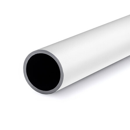 Witte aluminium buis - Ø 35x3 mm - wit gecoat in RAL 9016, 9010 of 9001 - 6060 T6 (alu buisprofiel rond / pijp)