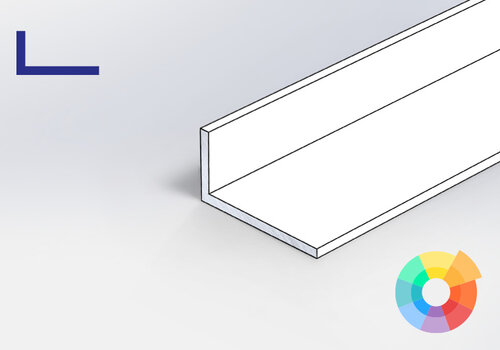Aluminium L-profiel in RAL kleur naar wens gecoat (fijnstructuur) - altijd op maat, tot 2950 mm - bij ALUMINIUMvakman.nl - voordelig online & snel in huis!