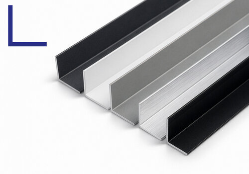 Aluminium hoeklijn - voordelig online bij ALUMINIUMvakman.nl - hier vindt u onze complete collectie alu hoeklijnen - onbehandeld & gepoedercoat - altijd op maat! 
