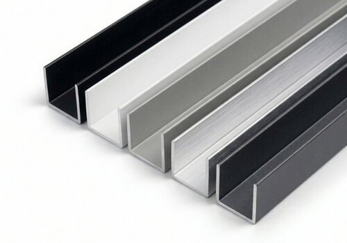 Aluminium u-strip - in een lengte op maat bij ALUMINIUMvakman.nl - onze collectie alu U strips - onbehandeld & gecoat - snel in huis & voordelig online! 