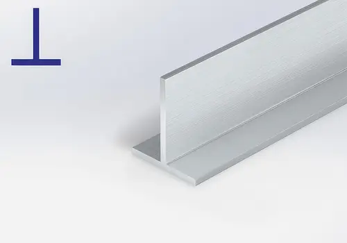 Een aluminium T-strip in een lengte op maat bestelt u online bij ALUMINIUMvakman.nl - alle alu T-strips, tot 6000 mm - eventueel in verstek - snel in huis!