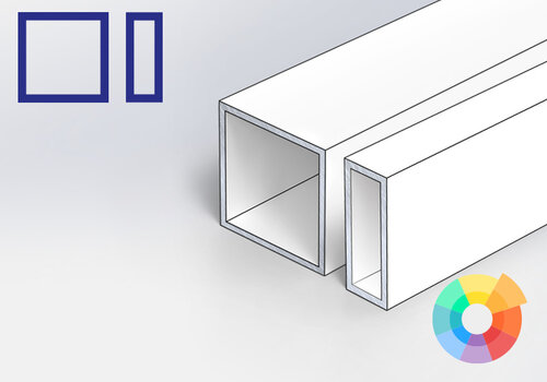 Aluminium kokerprofiel in RAL kleur naar wens gecoat (fijnstructuur) - in een lengte op maat - bij ALUMINIUMvakman.nl, snel in huis! 