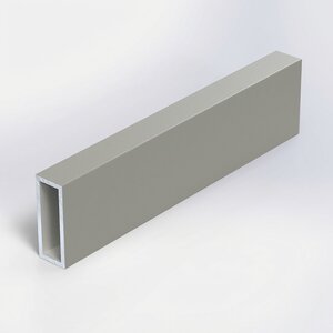 Aluminium koker grijs rechthoek - 40x15x2 mm