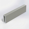 Grijze aluminium koker rechthoekig - 40x25x2 mm - grijs gecoat in RAL 7044, 7030, 1019 of 9002 - 6060 T6 (alu kokerprofiel / buis)