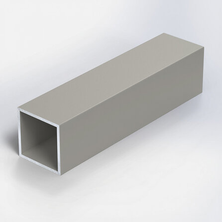 Grijze aluminium koker vierkant - 20x20x2 mm - grijs gecoat in RAL 7044, 7030, 1019 of 9002 - 6060 T6 (alu kokerprofiel / buis vierkant)