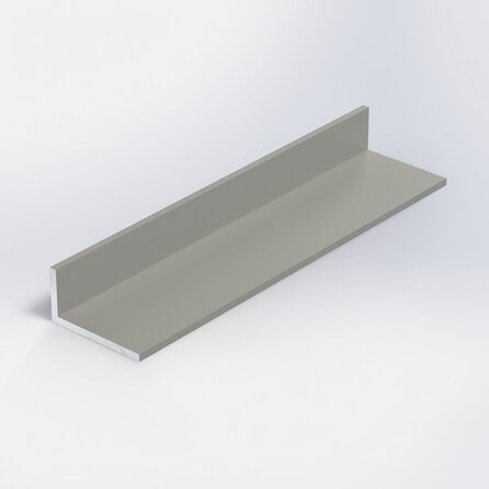 Grijs aluminium L-profiel - 30x25x2 mm - gecoat in RAL 7044, 7030, 1019 of 9002 - 6060 T6 - grijze alu L-lijn, -strip, -lijst / hoekbeschermer (afsluit-, afwerk- & afdek profiel)