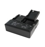 IDX 2 channel simultaneous charger for Canon, Panasonic and Sony batteries.