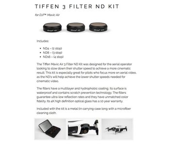 Tiffen Filters 3x Filter ND/POLARIZER Kit for DJI MAVIC AIR