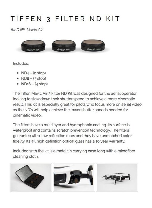 3x Filter ND/POLARIZER Kit for DJI MAVIC AIR