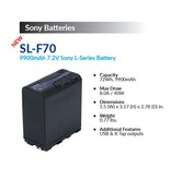 IDX Li-ion battery, 72Wh, 9.9Ah, 7.2V for Sony L series cameras (NP-F mount)