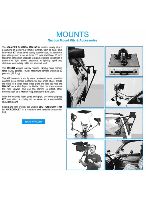 Microdolly Hollywood Auto-Saugstativ / Camera Suction Mount Kit, gebraucht, sehr guter Zustand