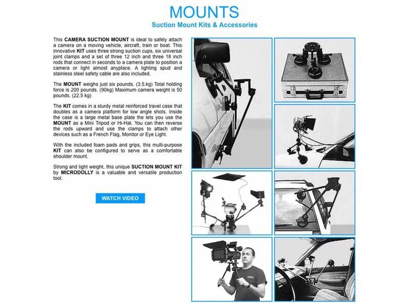 Microdolly Hollywood Maximum camera weight is 50 pounds. (22.5 kg)