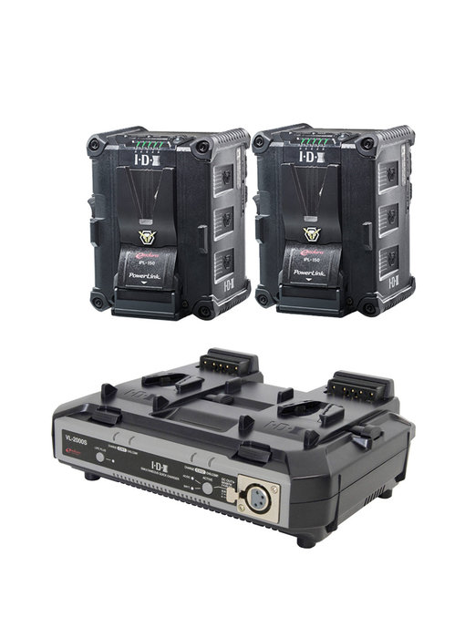 IDX IP-150/2000S - 2x IPL-150 Akku & VL-2000 Ladegerät +