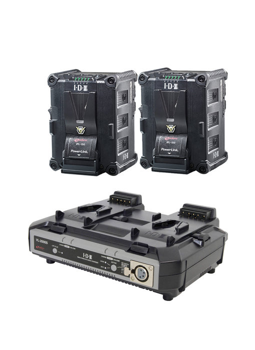 IDX IP-150/2000S - 2x IPL-150 battery & VL-2000 charger