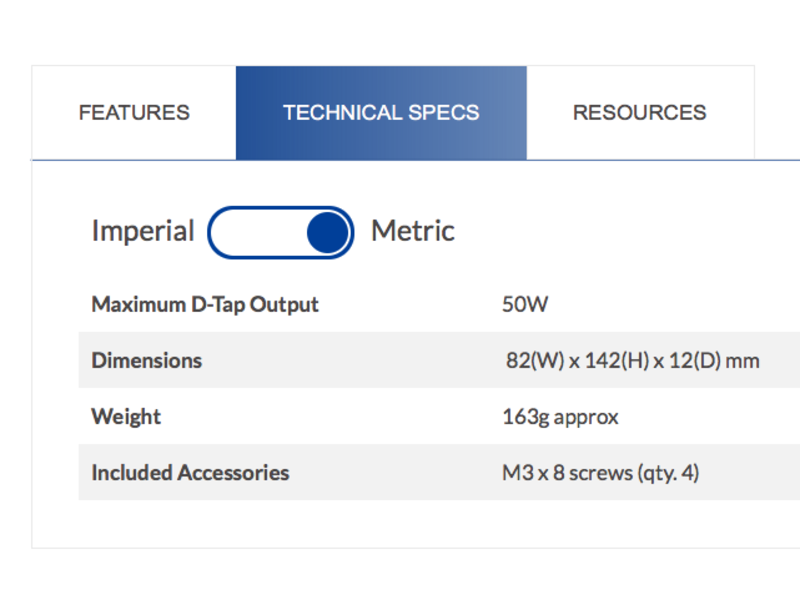 IDX  P-V2C V-Mount Platte / Blank Plate