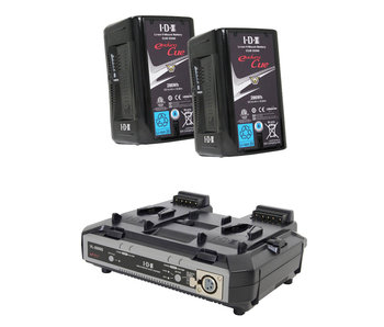 IDX EC-300/2000S - 2x CUE-D 300 battery & 1x VL-2000S charger