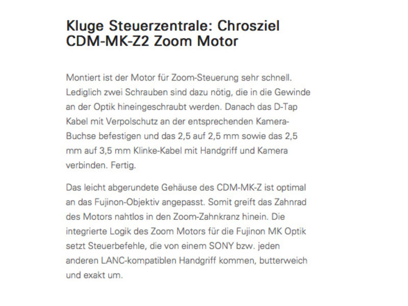 Chrosziel CDM-MK-Z2 - Servo Motor Version 2 for Fujinon - CDM-MK-Z