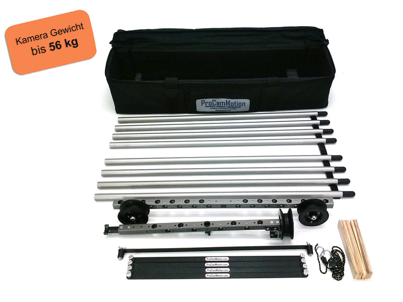 ProCam Motion Dolly kit, load capacity up to 56kg, extendable by 4 meters, rails