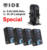 IDX 4x E-HL10HS Akku + 1x VL-2X