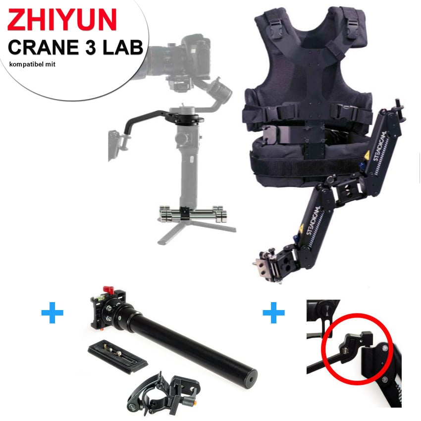 Steadimate-S -SET- usable with Zhiyun Crane 3 Lab Gimbal - schnittzwerk sales- and of professional video-equipment
