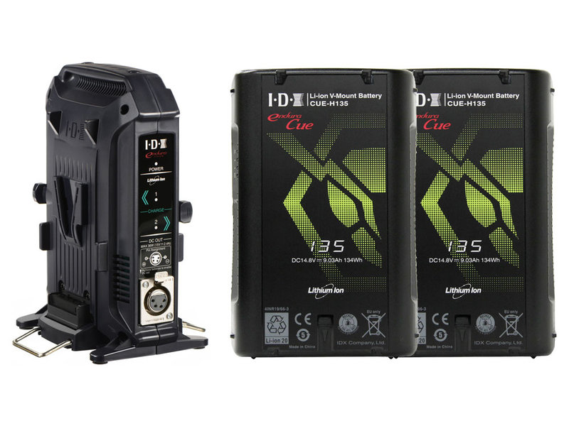 IDX Bundle: 2x IDX CUE-H135 V-Mount Akku & VL-2X 2-fach Ladegerät