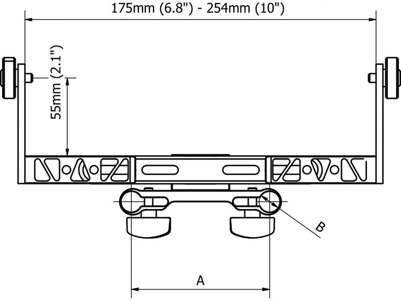 Smartsystem LCD BRACKET (LATERAL MOUNT) WITH CUSTOM RODS ATTACHMENT