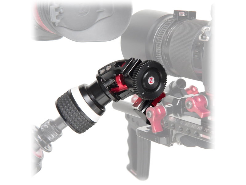 Zacuto Mechanical follow focus system with 15mm tube mount for remote focus control on lenses