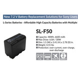 IDX SL-F50 - 7.2V 48Wh Rechargeable Lithium Ion Battery with 1 x X Tap + USB O/P