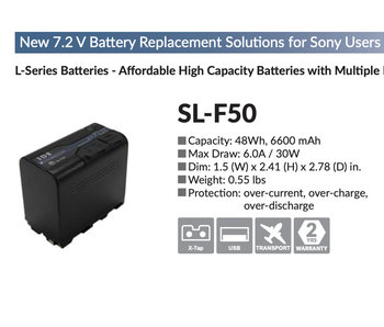 IDX SL-F50 - 7.2V 48Wh Rechargeable Lithium