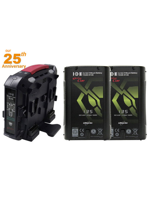 IDX EC-H135/4X2 - Kit aus 2x CUE-H135 Akkus und 1x VL-4X Ladegerät +