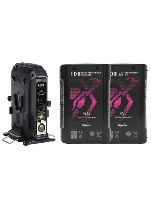 IDX EC-H90/2X - 2x IDX CUE-H90 V-Mount battery & 1x IDX VL-2X 2-fach charger