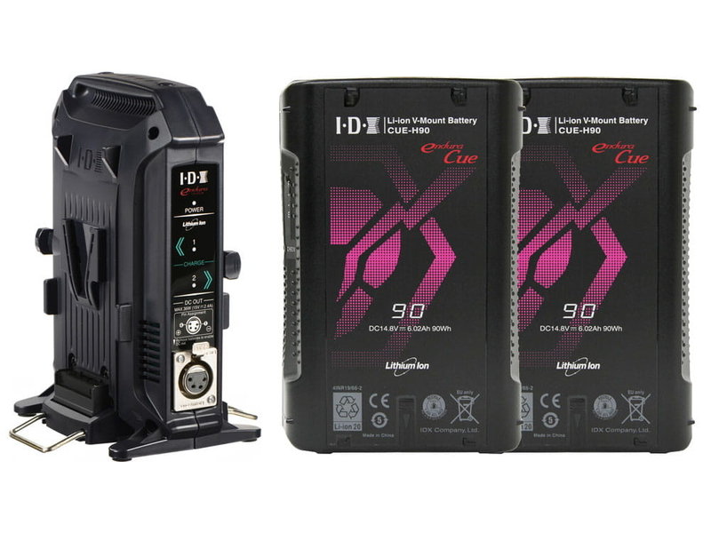 IDX Bundle bestehend aus: 2x IDX CUE-H90 V-Mount Akku & 1x IDX VL-2X 2-fach Ladegerät