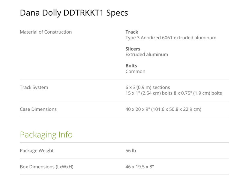 Dana Dolly 9' of Portable Triangular Dolly Track, Supports 100 Pounds ...