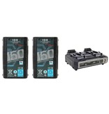 IDX 2x DUO-C150P Akkus, 1 x VL-2000S Ladegerät - ED-CP150/2000S*