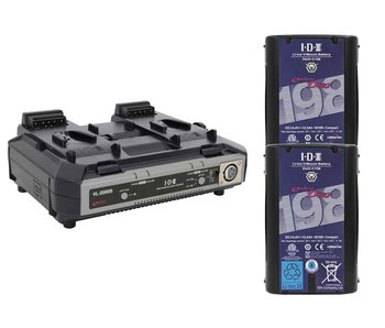 IDX ED-CP198/2000S - 2x Akku & VL-2000S Simultaneous Charger Kit +.