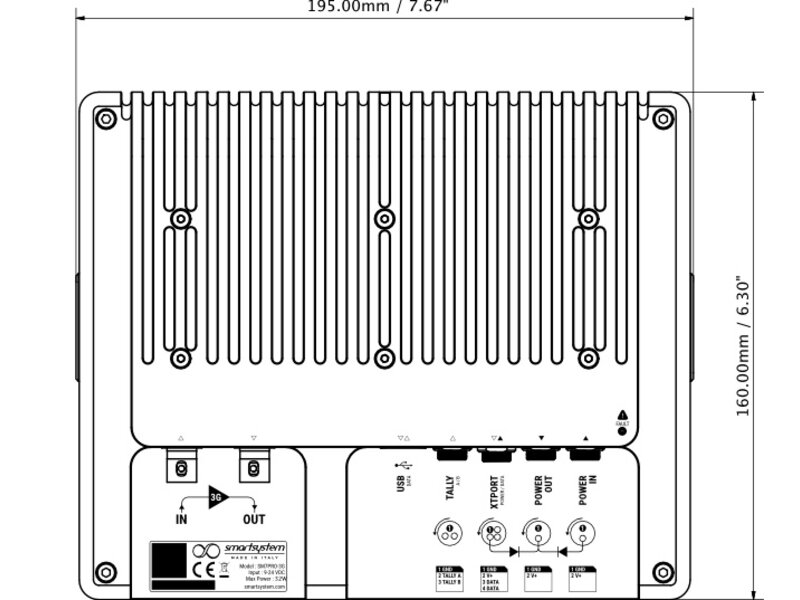 Smartsystem SM7-PRO-3G monitor– 3200nits, fanless, & stabilizer optimized