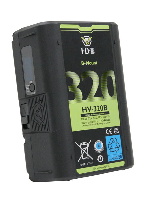 IDX HV-320B - 275Wh/28V B-Mount battery with USB-PD, USB-A & D-Tap