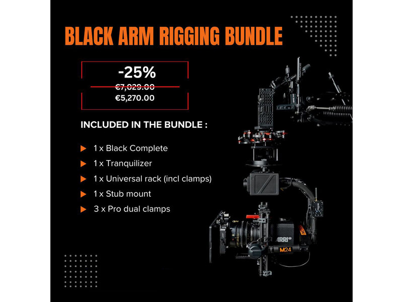 The Black arm rigging bundle is a great starter setup for any vehicle mounting.