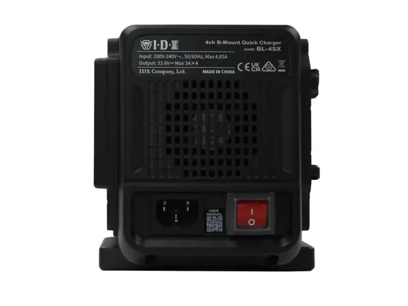 IDX BL-4SX B-Mount 4 Channel Simultaneous Quick Charger