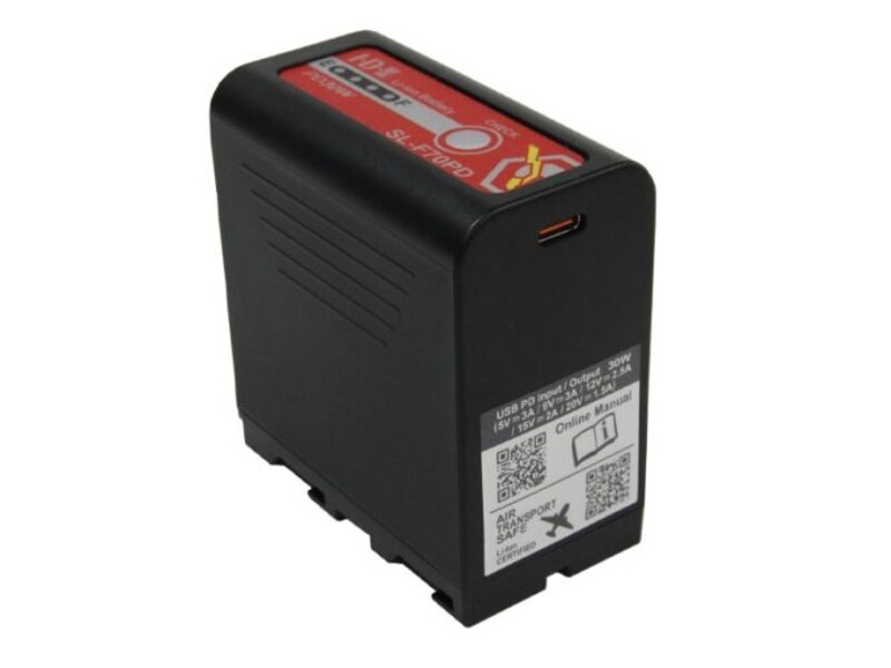 IDX Lithium-ion battery with 72 Wh, 9.9 Ah, 7.2 V, USB-A and USB-C PD connection ...