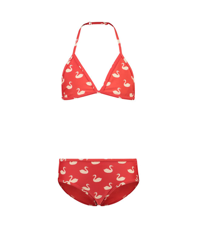 Girls Triangle Bikini Swanlake Flame Red