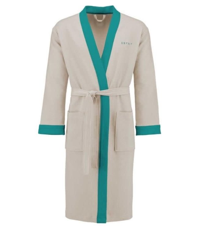 Rory Bathrobe Oatmeal/Aqua