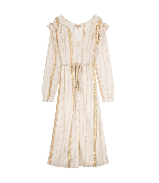 Dress Milla White/Gold Stripes