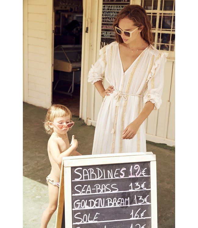 Dress Milla White/Gold Stripes