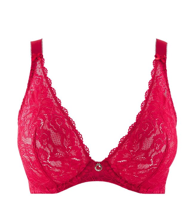 Aubade Paris Triangle Plunge Bh Rosessence Gala Rouge