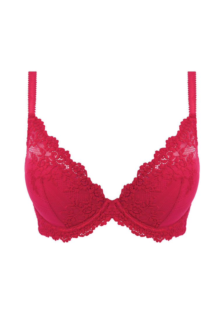 Embrace Lace Persian Red Plunge Underwire Bra Pretadormir by Noppe